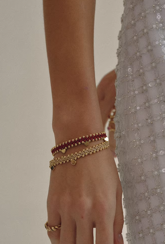 Aurora Woven Heart Charm Bracelet