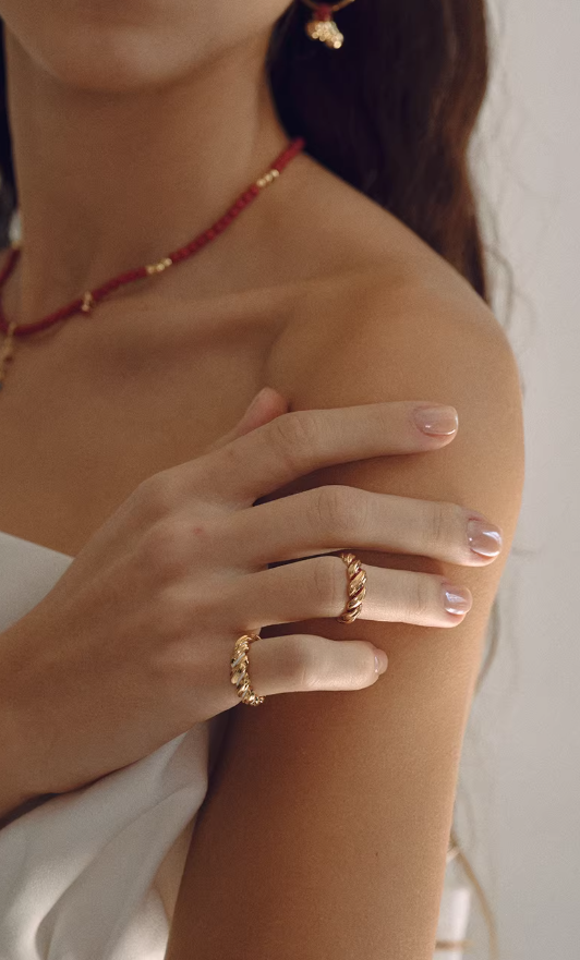 Golden Ember Resin Statement Ring