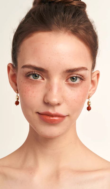 Scarlet Ember Asymmetry Drop Earrings