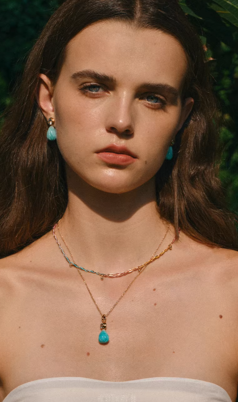 Mint Lagoon Gemstone Drop Earrings