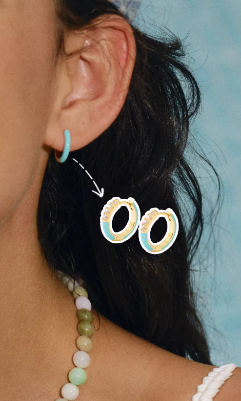Color Pop Zircon Duo Studs