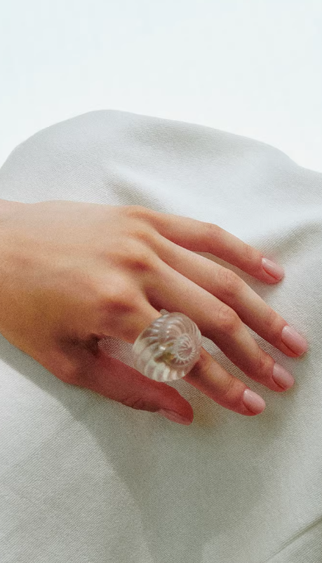 Ocean Echo Shell Resin Ring