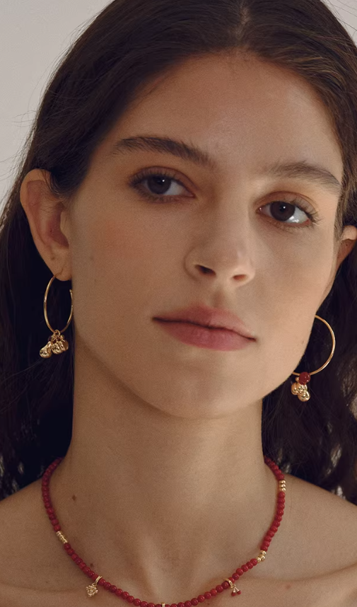 Autumn Harvest Carnelian Hoop Earrings
