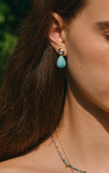 Mint Lagoon Gemstone Drop Earrings
