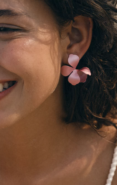 Iris Bloom Petal Stud Earrings