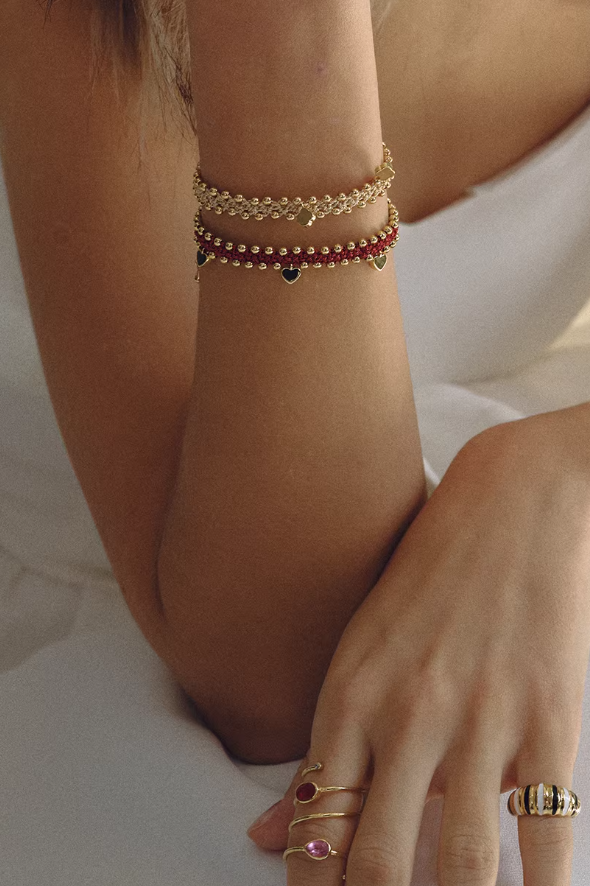 Aurora Woven Heart Charm Bracelet
