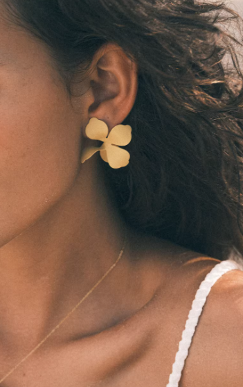 Iris Bloom Petal Stud Earrings