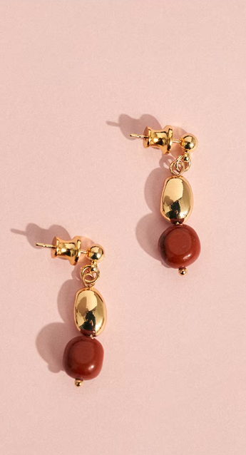 Scarlet Ember Asymmetry Drop Earrings