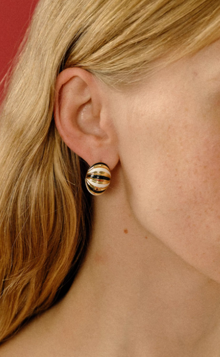 Golden Petal Resin Stud Earrings