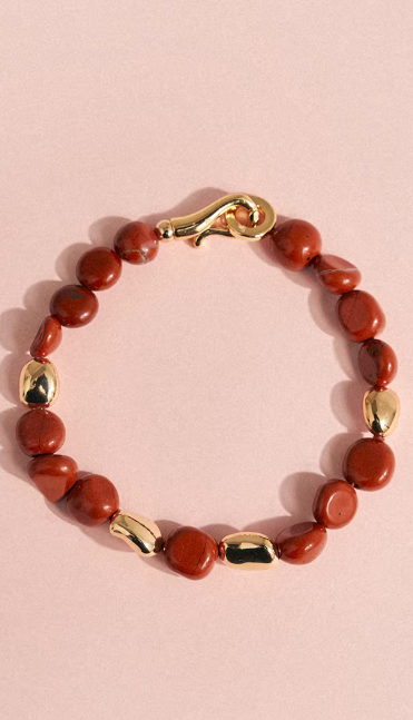 Scarlet Ember Gold Accent Bracelet