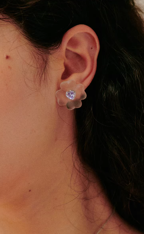 Amethyst Luck Clover Studs