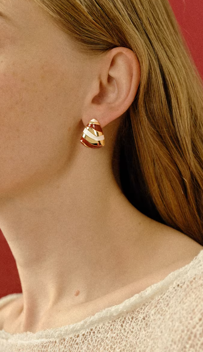 Festival Ribbon Enamel Studs