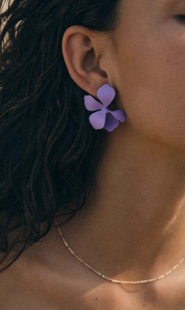 Iris Bloom Petal Stud Earrings