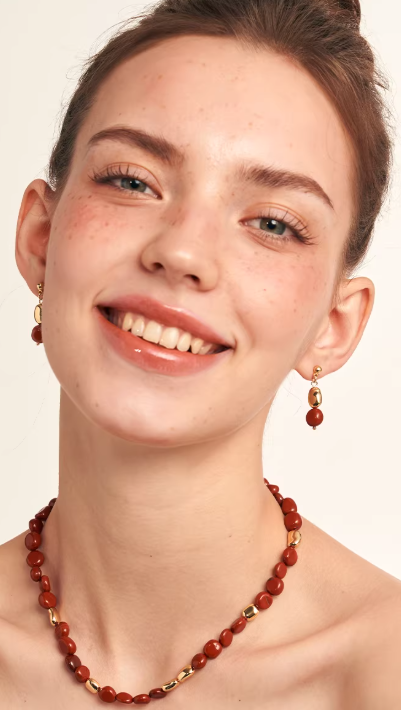 Scarlet Ember Asymmetry Drop Earrings