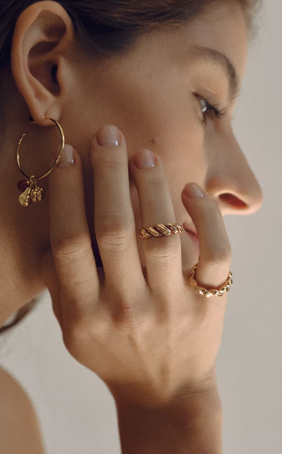 Golden Ember Resin Statement Ring