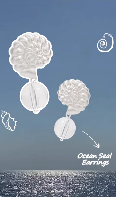 Ocean Relic Shell Stamp Earrings