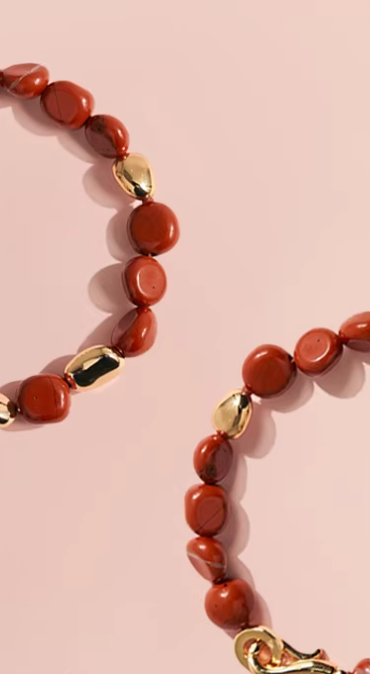 Scarlet Ember Gold Accent Bracelet