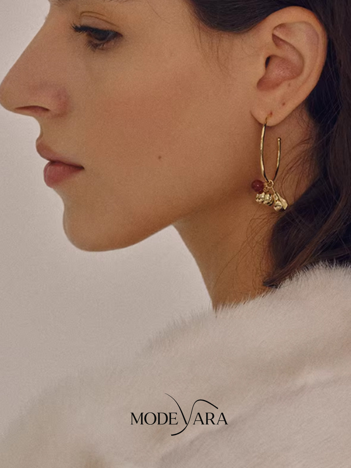 Autumn Harvest Carnelian Hoop Earrings